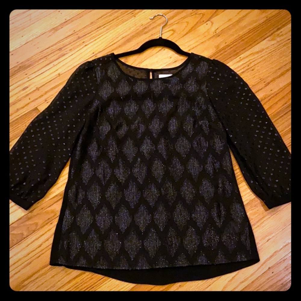 Anthropologie HD in Paris sheer party top blouse